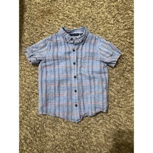 Janie and Jack Button Down Shirt Top 5 Linen Blend